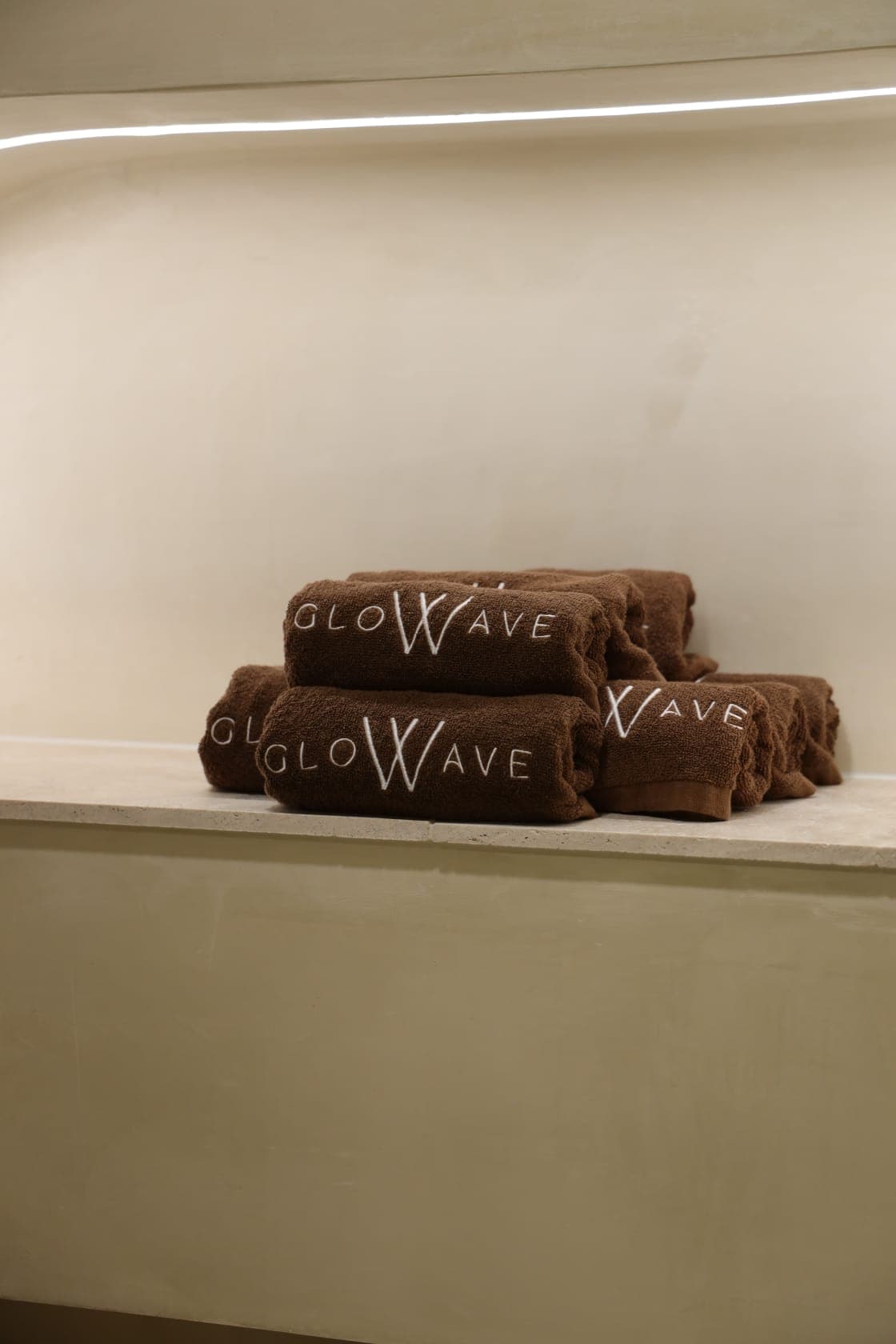GloWave branded towels